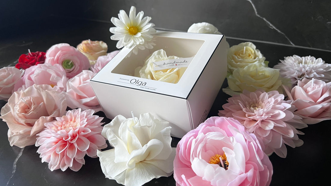 Blumenkerzen als Geschenk